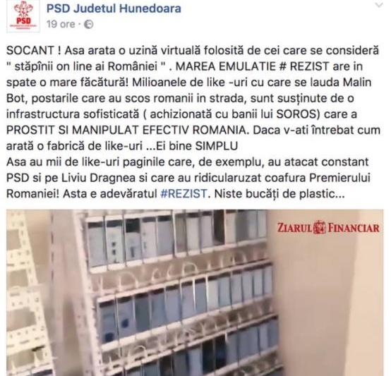 Manipulare PSD pe Facebook, Foto: Captura Facebook