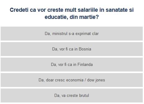 Sondaj salarii educatie si sanatate, Foto: Hotnews