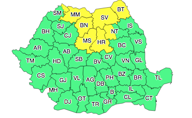 Cod galben de ninsori in opt judete, Foto: ANM