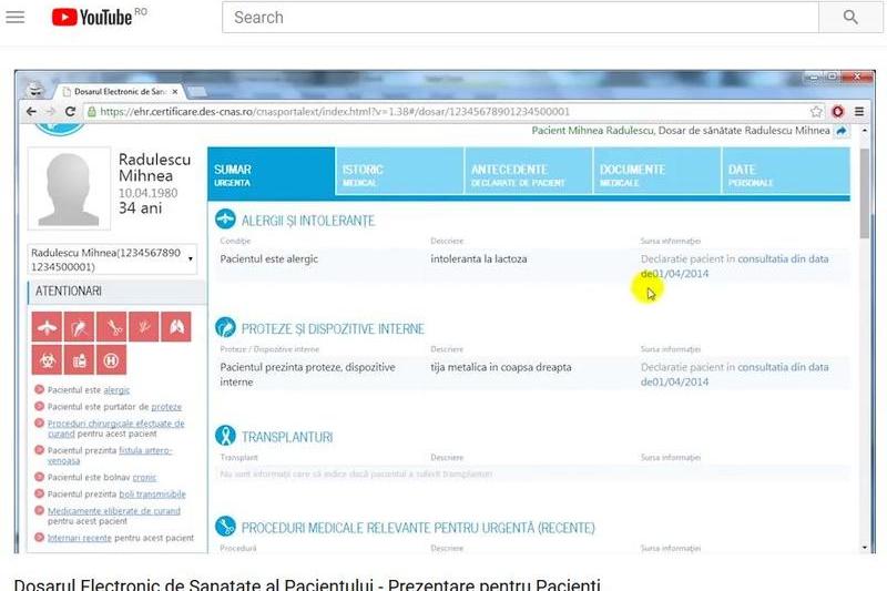 Dosarul Electronic de Sanatate, Foto: CNAS