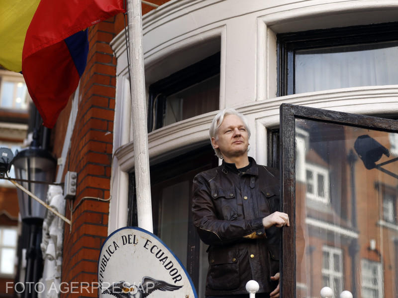 Julian Assange, in ambasada Ecuadorului de la Londra, Foto: Agerpres/AP