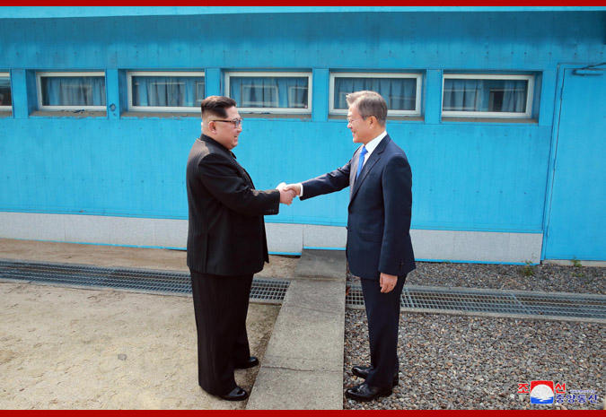 Kim Jong Un si Moon Jae In, Foto: KCNA