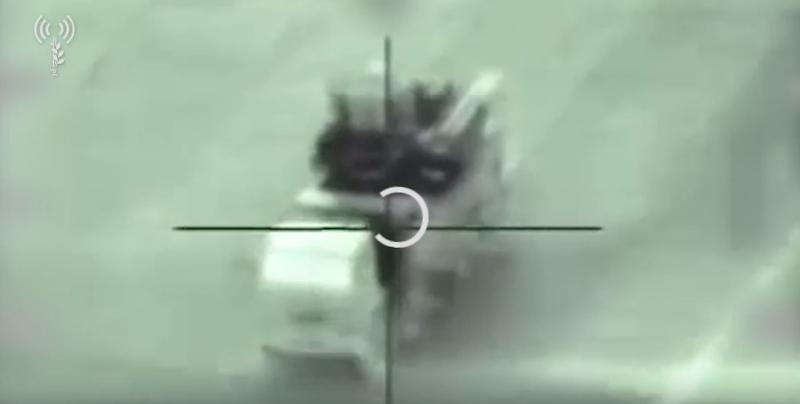 Baterie siriana lovita de o racheta israeliana, Foto: Captura YouTube