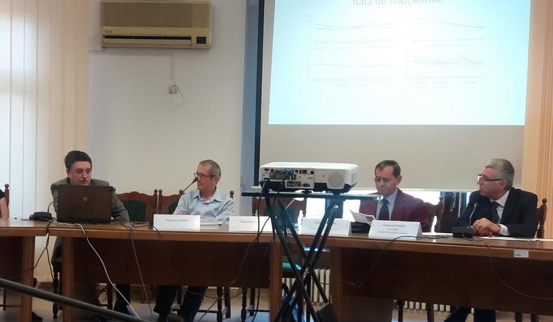 Traian Rotariu, Dumitru Sandu, Vasile Ghetau si Tudorel Andrei, la conferinta INS de miercuri, Foto: Hotnews