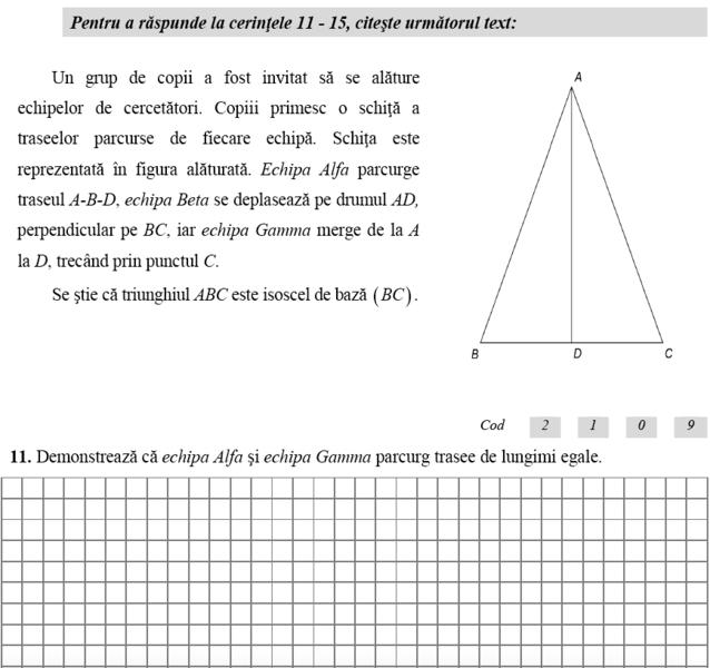 Model de subiect pentru evaluarea la Matematica si Stiinte ale Naturii, clasa 6, Foto: edu.ro