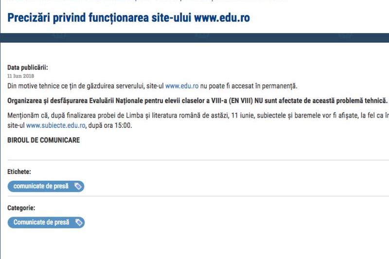 Ministerul Educatiei explica de ce a picat site-ul, Foto: Hotnews