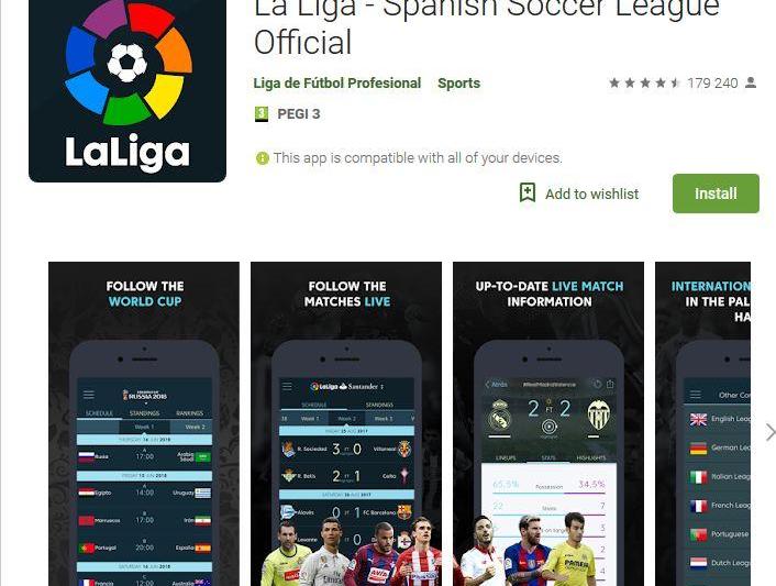 Aplicatia La Liga, Foto: Google Play