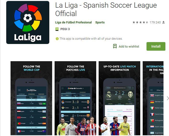 Aplicatia La Liga, Foto: Google Play