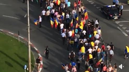 Mars de protest in Sibiu, Foto: Captura video Facebook