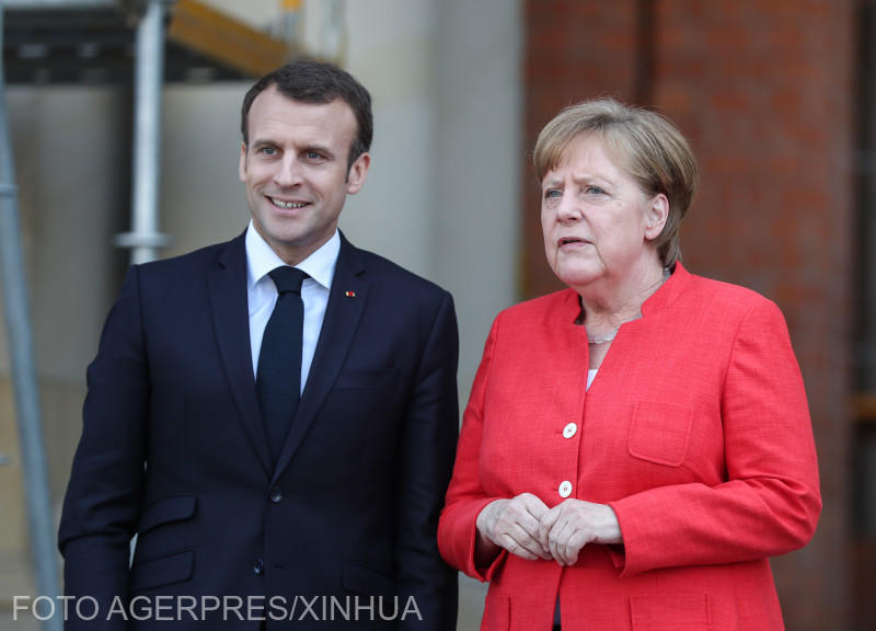 Emmanuel Macron si Angela Merkel, Foto: Agerpres/Xinhua
