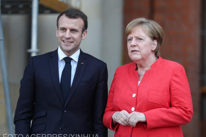 Emmanuel Macron si Angela Merkel, Foto: Agerpres/Xinhua