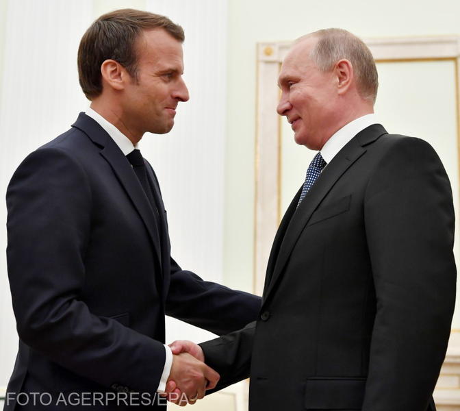 Emmanuel Macron si Vladimir Putin, Foto: Agerpres/EPA