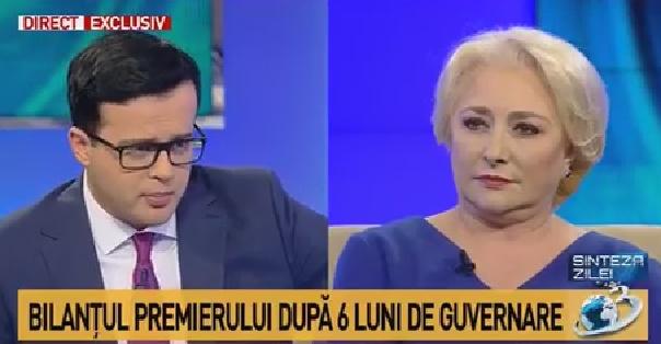 Viorica Dancila, la Sinteza zilei, Foto: Captura Antena 3