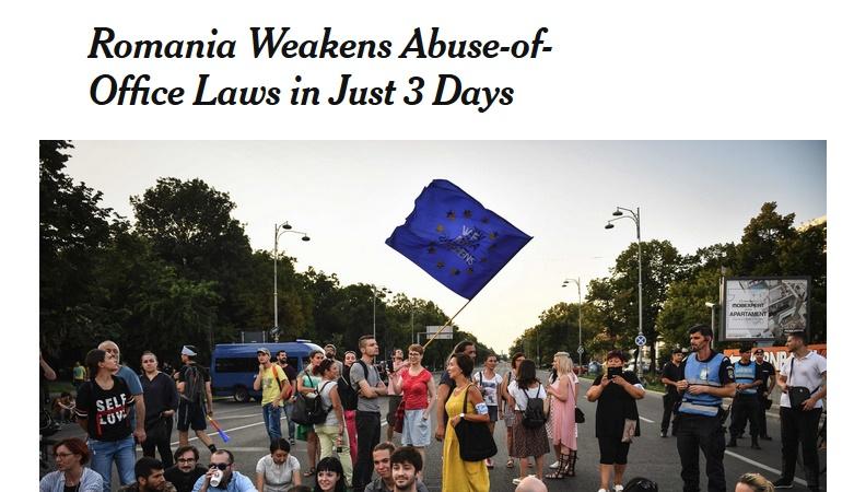 Proteste la Bucuresti, Foto: New York Times