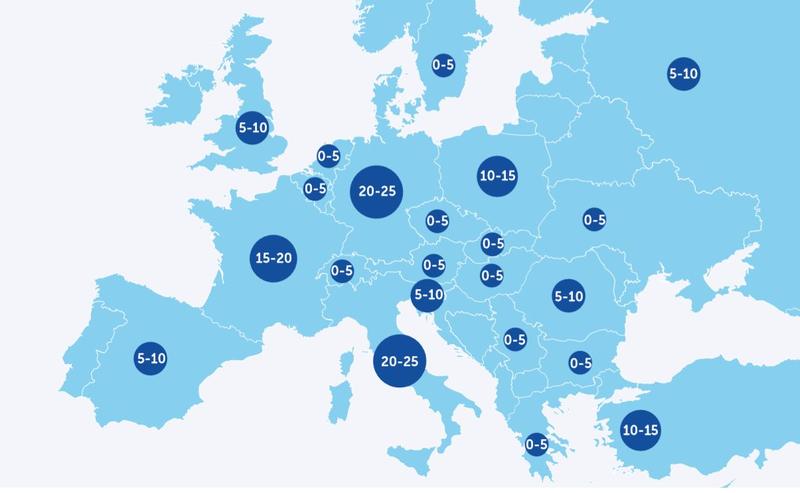 Numarul de sit-uri de productie pentru aparate electrocasnice in tarile europene, Foto: APPLiA