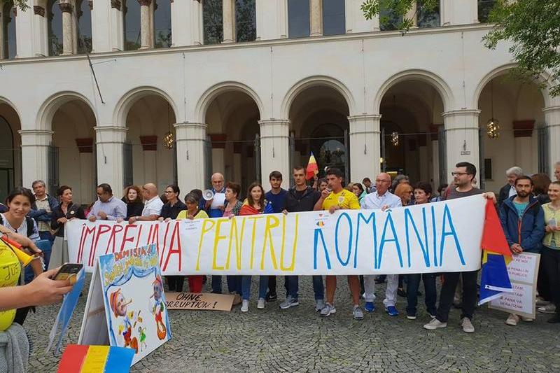 Protestul romanilor din Munchen, Foto: Facebook/ Roxana Maria