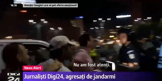 Ziarist DIGI bruscat la proteste, Foto: Captura Digi 24