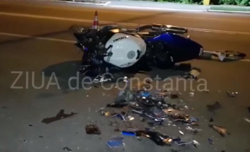 Motocicleta facuta praf intr-un accident, Foto: Captura Ziua de Constanta