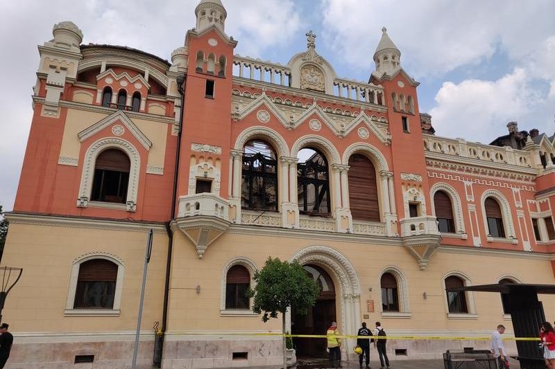 Palatul Episcopal din Oradea dupa incendiu, Foto: Institutia Prefectului Bihor