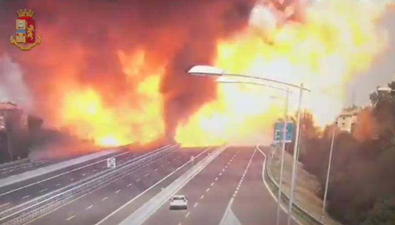 Explozie de proportii pe o autostrada langa Bologna, Foto: Polizia di Stato