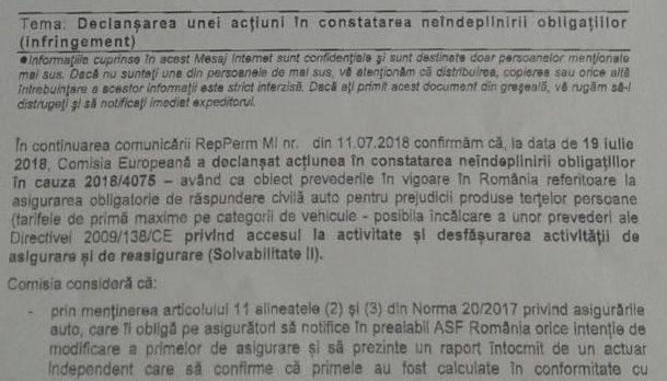 Scrisoare de infringement pentru nereguli RCA, Foto: Hotnews