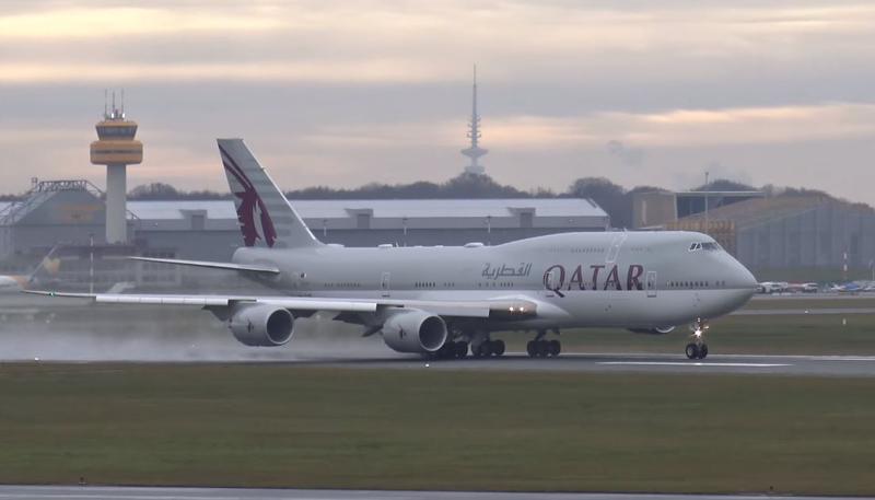 Boeing 747 al Qatar Airways, Foto: Captura YouTube