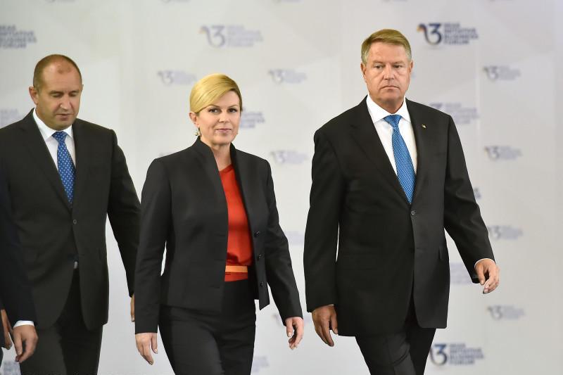 Klaus Iohannis, alaturi de Kolinda Grabar-Kitarovic si Rumen Radev, la Summitul celor Trei Mari, Foto: Agerpres