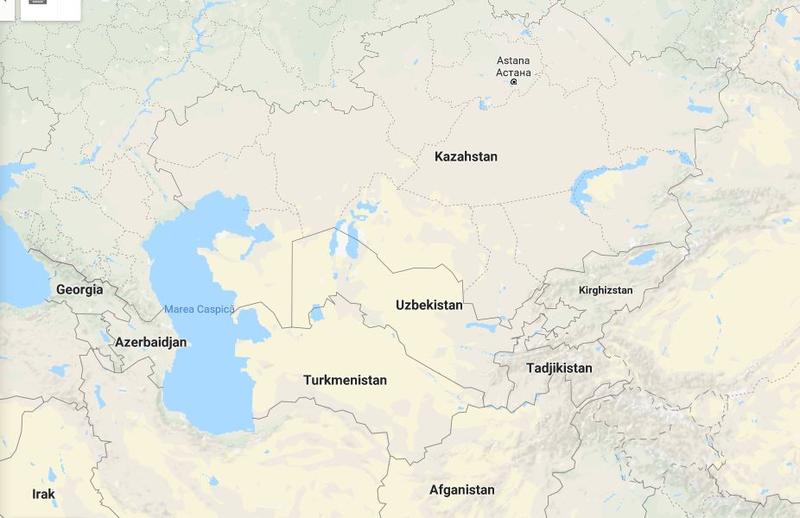 Uzbekistan pe harta, Foto: Google Maps