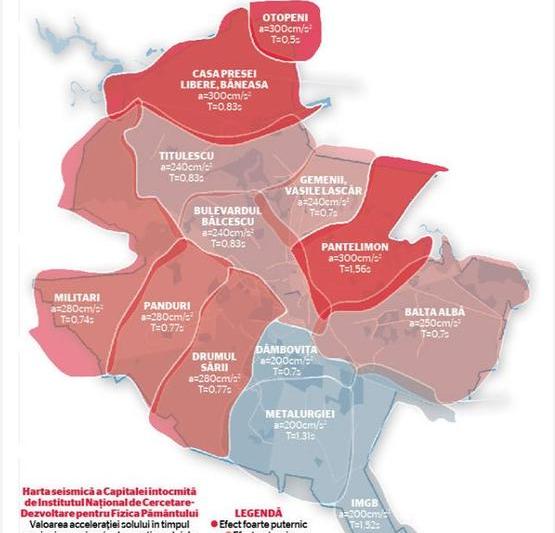 harta seismica a Bucurestiului, Foto: Ministerul Dezvolarii Regionale