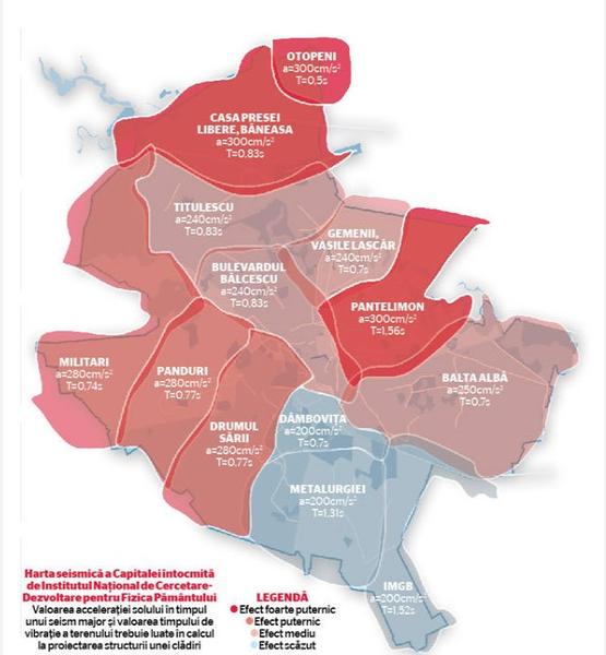 harta seismica a Bucurestiului, Foto: Ministerul Dezvolarii Regionale