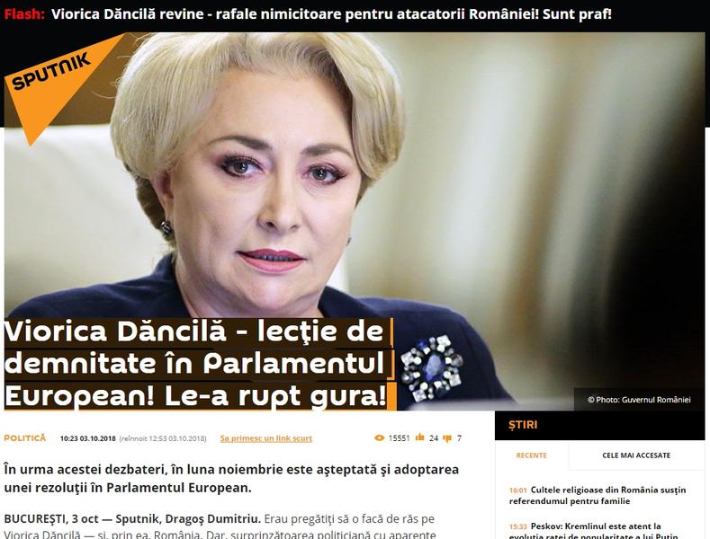 Articol Sputnik, Foto: Captura Sputnik.md