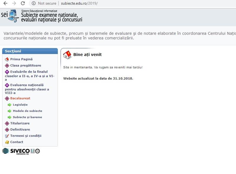 site subiecte.edu.ro, Foto: captura site