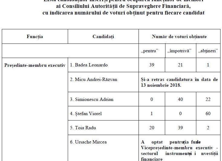 Ce voturi au primit candidatii ASF, Foto: Camera Deputatilor