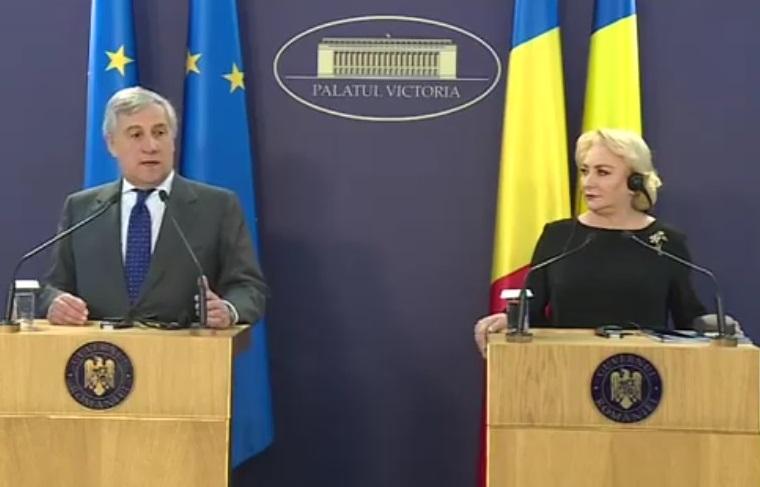 Viorica Dancila si Antonio Tajani, Foto: Hotnews