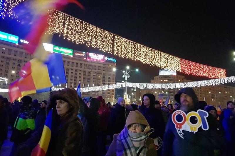 Protest 1 Decembrie, Piata Victoriei, Foto: Hotnews