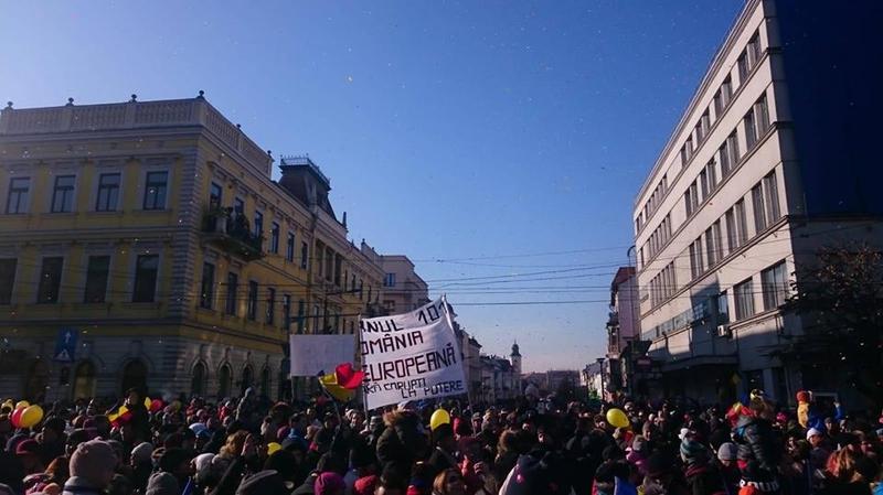 Manifestatie la Cluj, 1 decembrie, Foto: Facebook/ Dumitru Cornel Vilcu