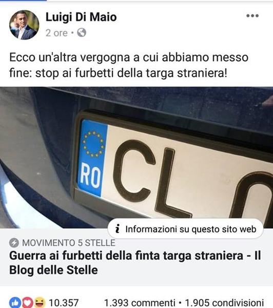 Postare Di Maio, Foto: captura facebook