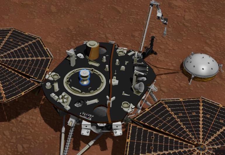 InSight si panourile sale, Foto: NASA