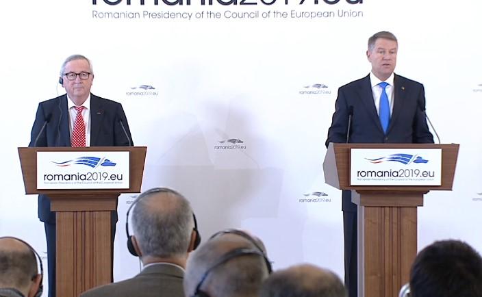 Iohannis si Juncker, Foto: Captura video