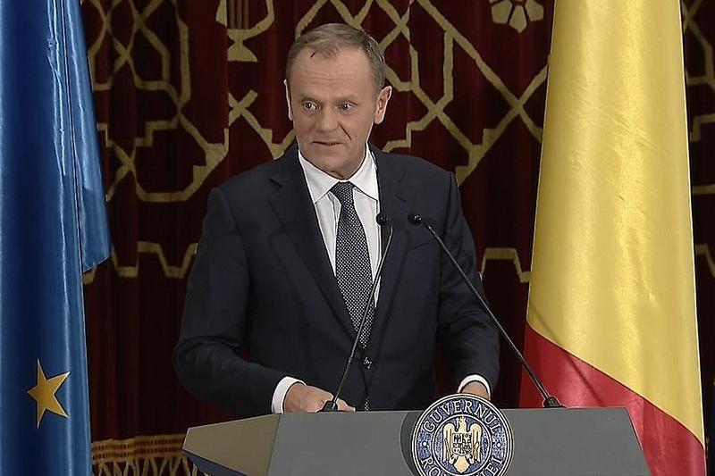 Donald Tusk, discurs la Ateneu, Foto: Captura video