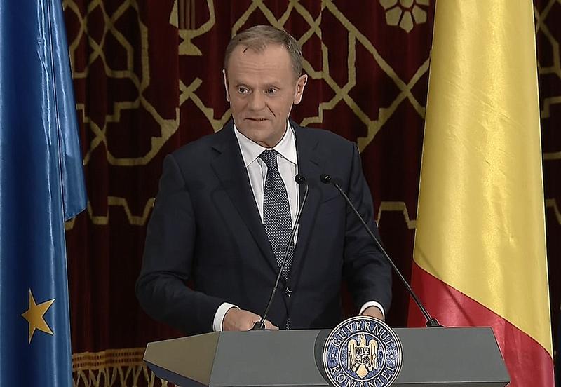 Donald Tusk, discurs la Ateneu, Foto: Captura video