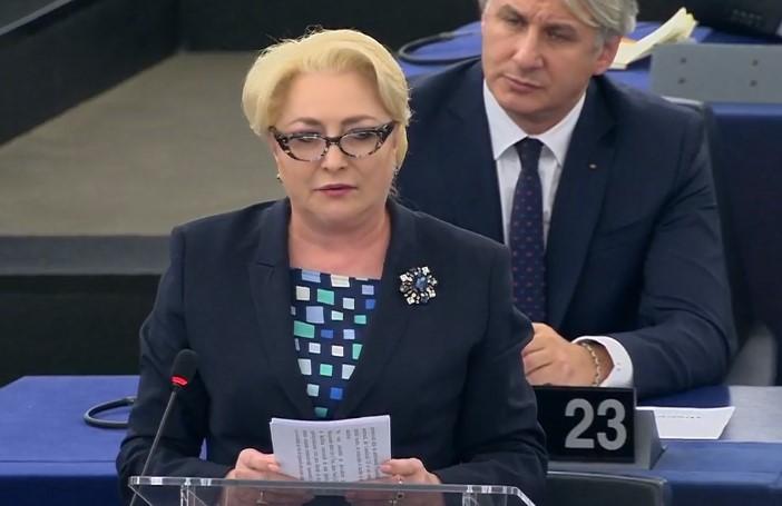 Dancila, în Parlamentul European, Foto: Captura video