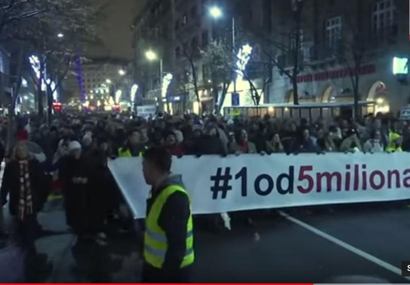 Manifestatie la Belgrad, Foto: Captura YouTube