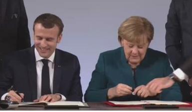 Macron si Merkel, Foto: Captura video