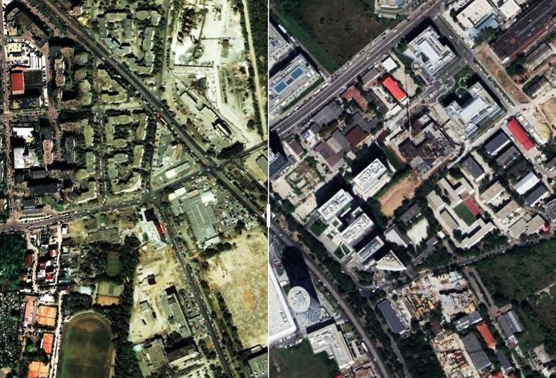 Bucuresti - then and now, Foto: Google Earth