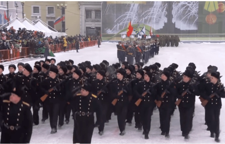 Parada militara din 27 ianuarie la St. Petersburg , Foto: Captura YouTube