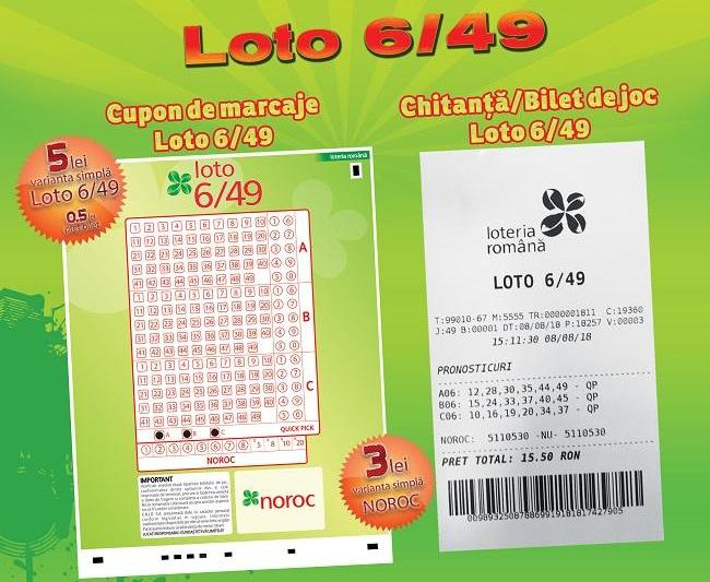 Bilete 6 din 49, Foto: Loteria Romana
