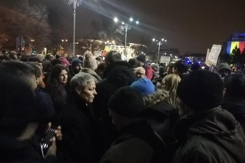 Cioloș la protest, Foto: Hotnews