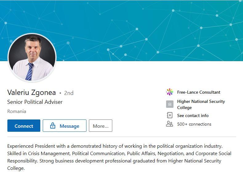 Valeriu Zgonea, Foto: Captura LinkedIn