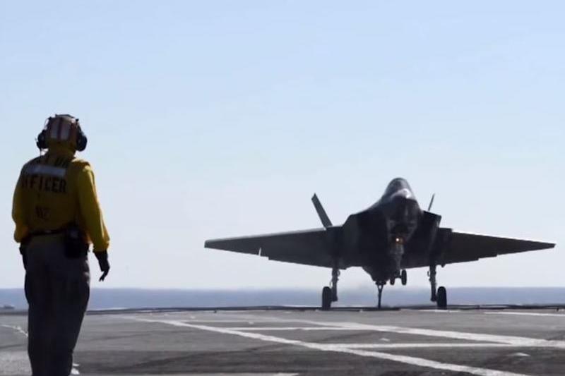 F-35 pe portavion, Foto: Captura YouTube